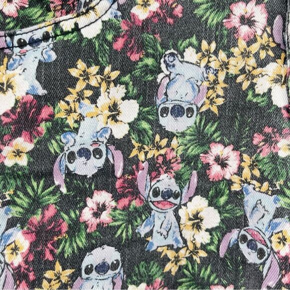 Disney Lilo & Stitch Colorful Tropical Floral Cutoff Denim Shorts Size 7 - Picture 6 of 13
